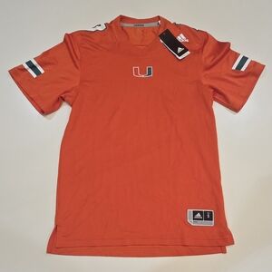 MIAMI HURRICANES|Adidas Aeroready Orange Jersey|Men's Small|No. 7 On Shoulders